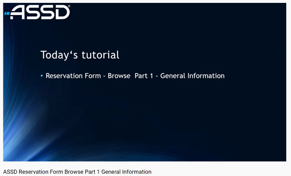 ASSD YouTube Video Reservation Form I