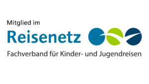 Logo for membership in Reisenetz, the professional association for children and youth travel