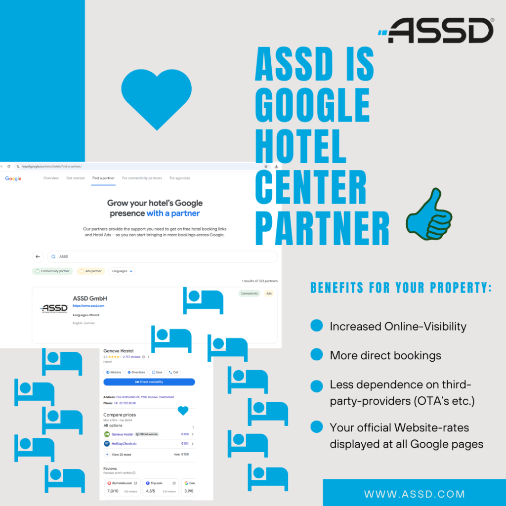 ASSD ist Google Hotel Center Partner